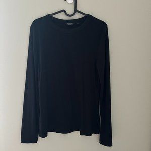 Ribbed black full sleeve tshirt, Size M